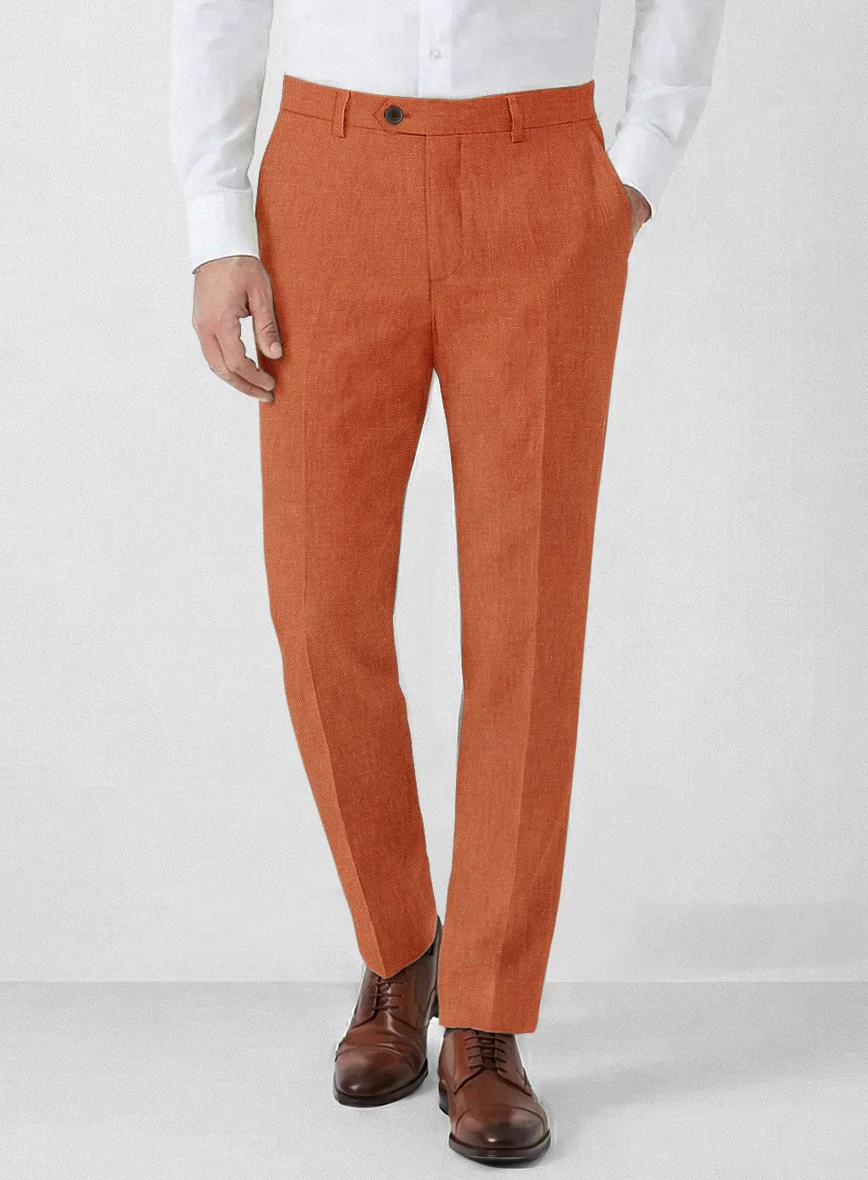 Solbiati Art Du Lin Deep Orange Linen Suit - Image 6