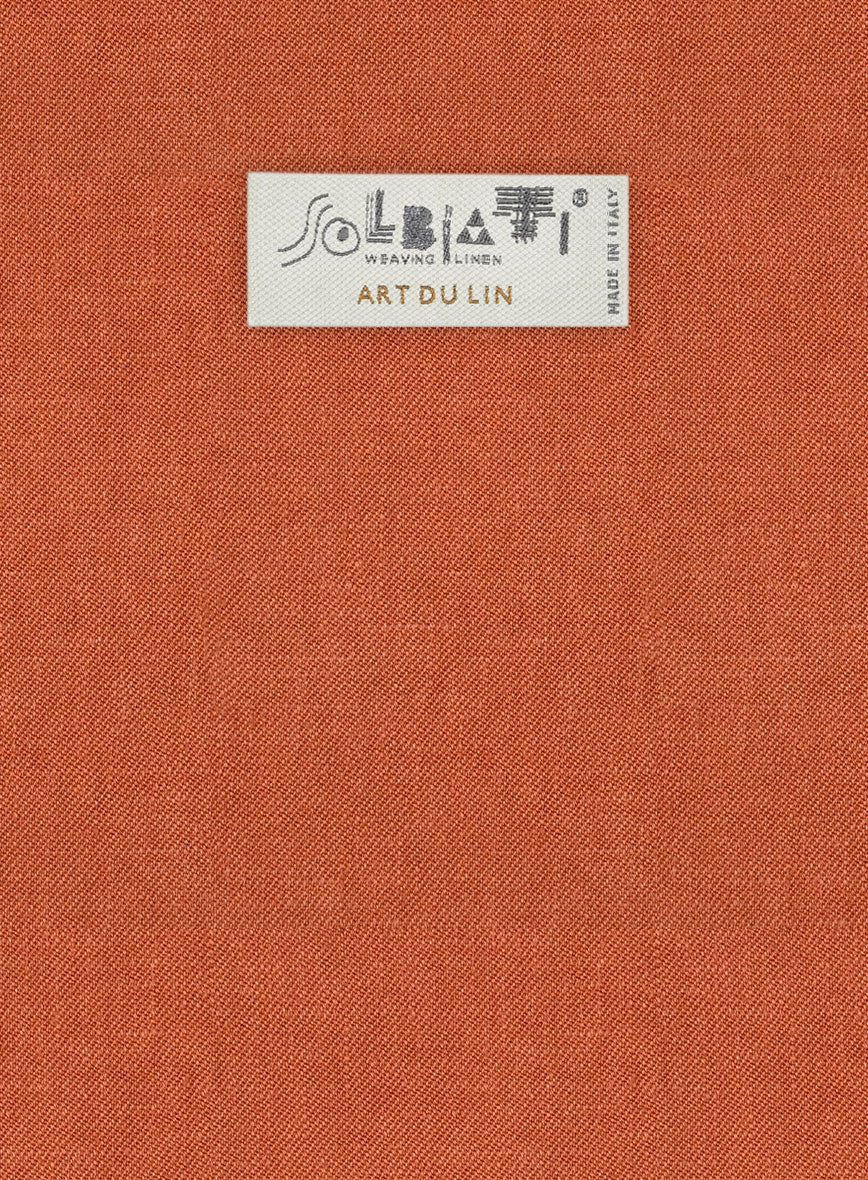 Solbiati Art Du Lin Deep Orange Linen Suit - Image 8
