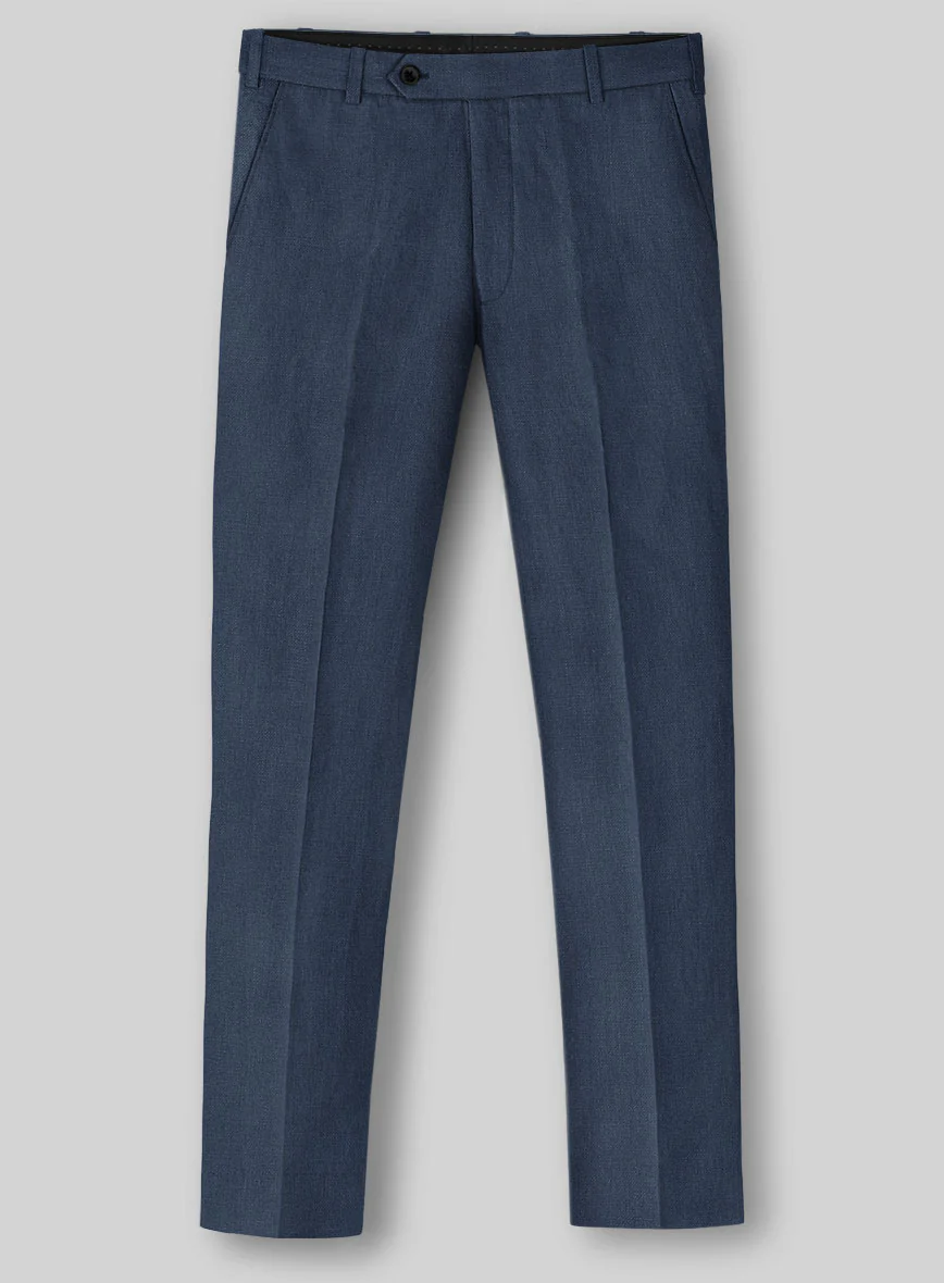 Solbiati Art Du Lin Ebony Blue Linen Pants - Image 2