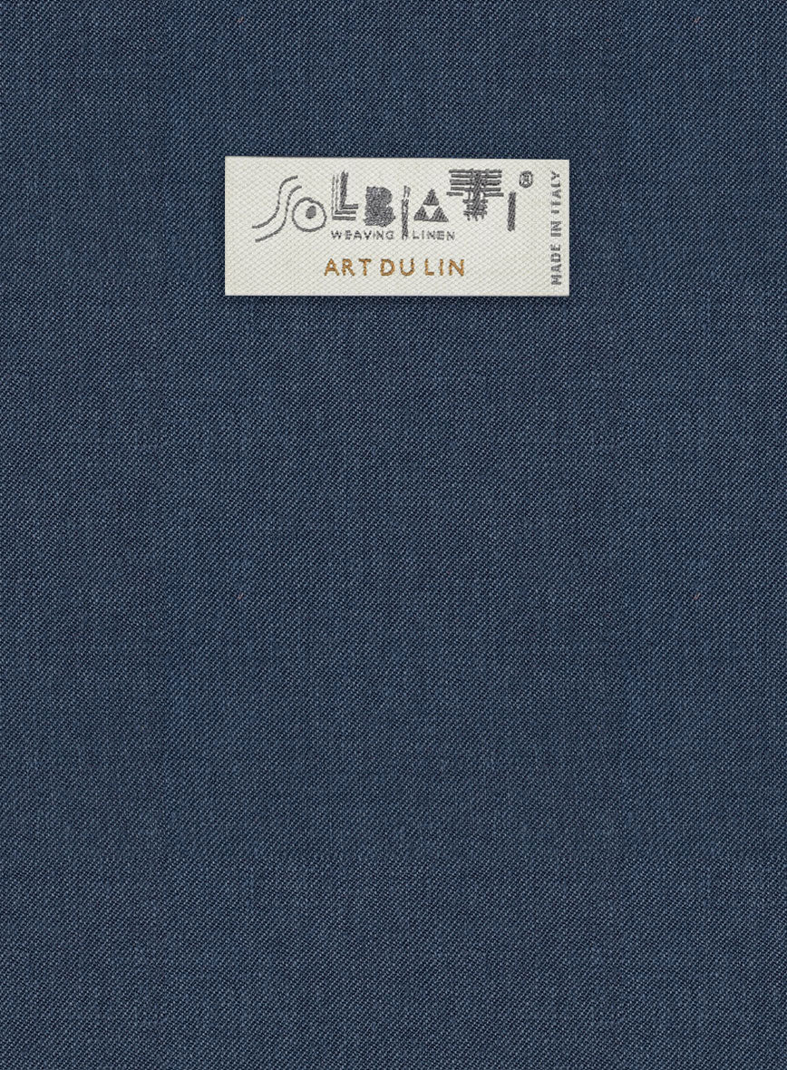 Solbiati Art Du Lin Ebony Blue Linen Pants - Image 4