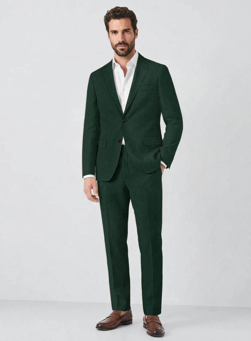 Solbiati Art Du Lin Green Linen Suit