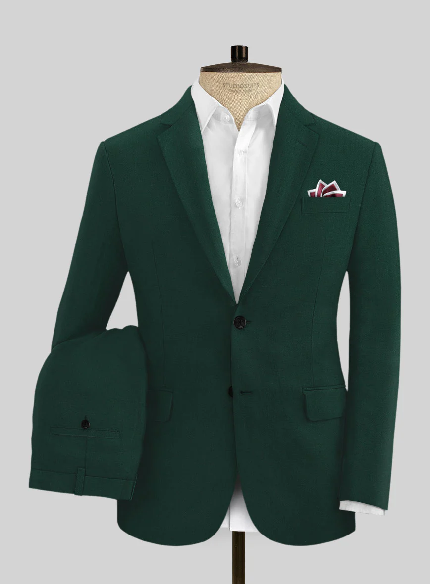 Solbiati Art Du Lin Green Linen Suit - Image 3