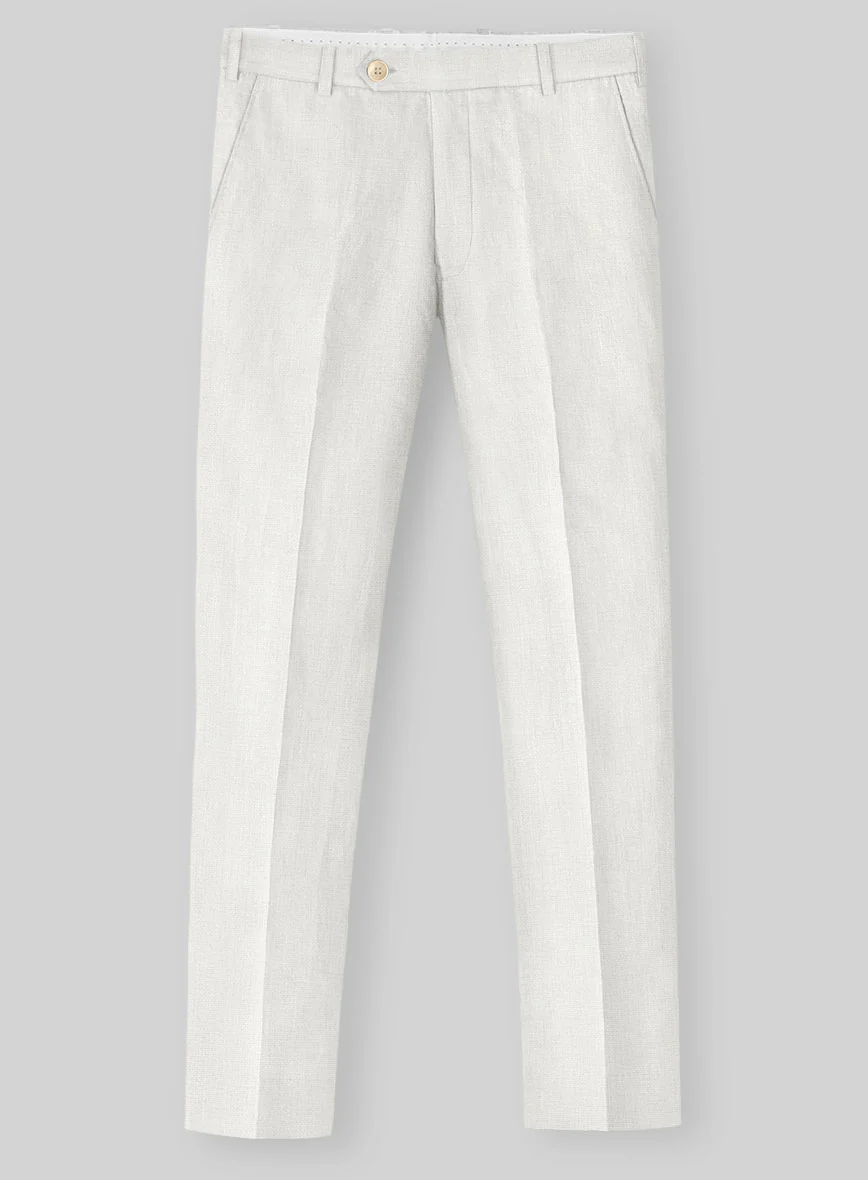 Solbiati Art Du Lin Ivory Linen Pants - Image 2