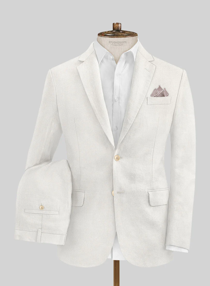 Solbiati Art Du Lin Ivory Linen Suit - Image 2