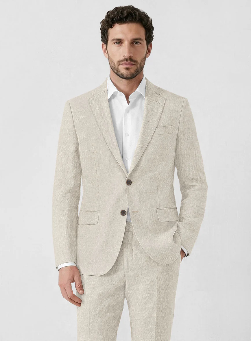 Solbiati Art Du Lin Light Beige Linen Jacket - Image 2