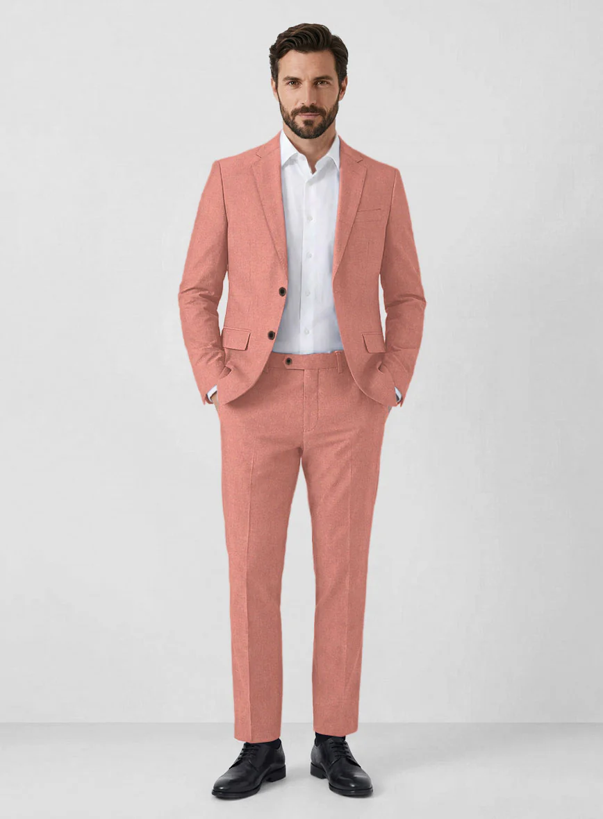 Solbiati Art Du Lin Light Melon Linen Suit