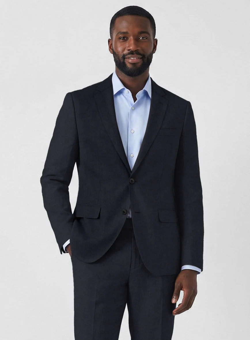 Solbiati Art Du Lin Midnight Blue Linen Jacket - Image 2