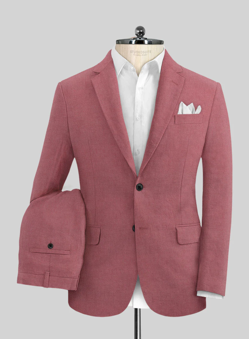 Solbiati Art Du Lin Opera Mauve Linen Suit - Image 2