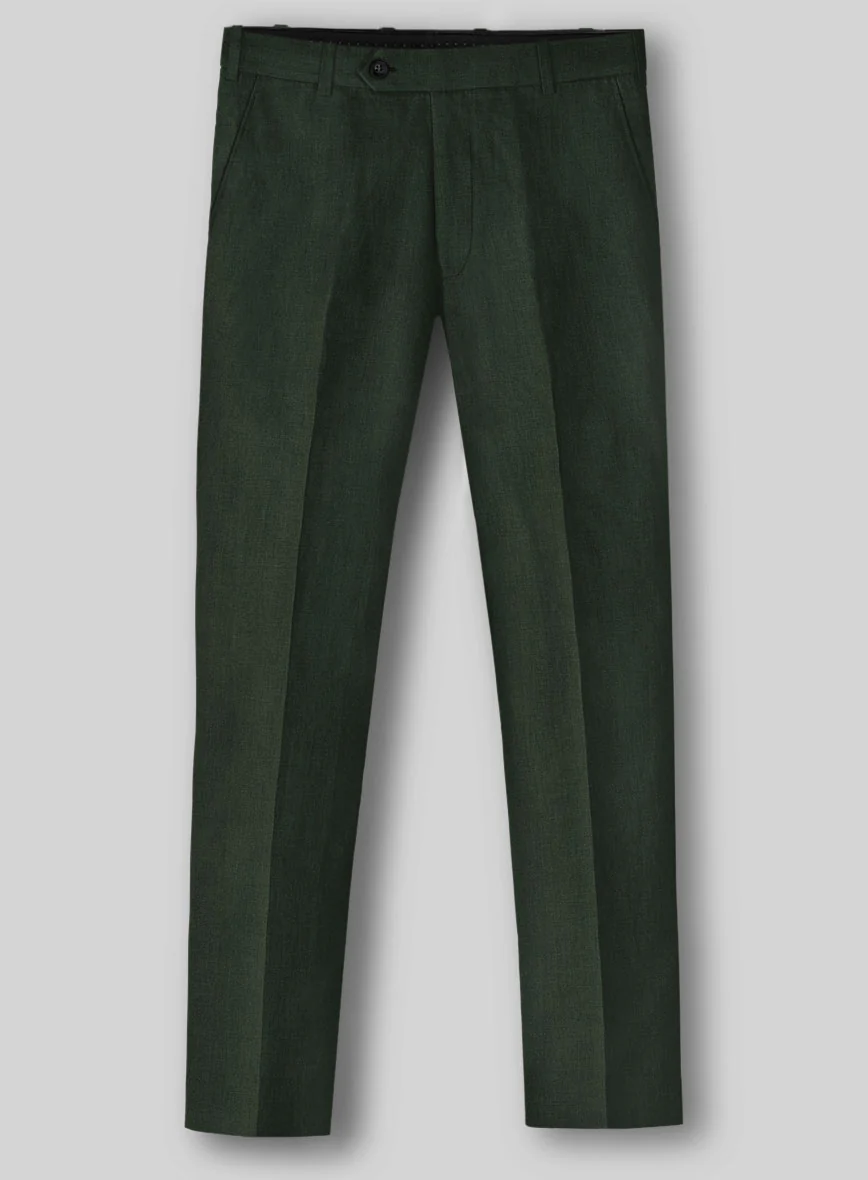 Solbiati Art Du Lin Palm Green Linen Pants - Image 2