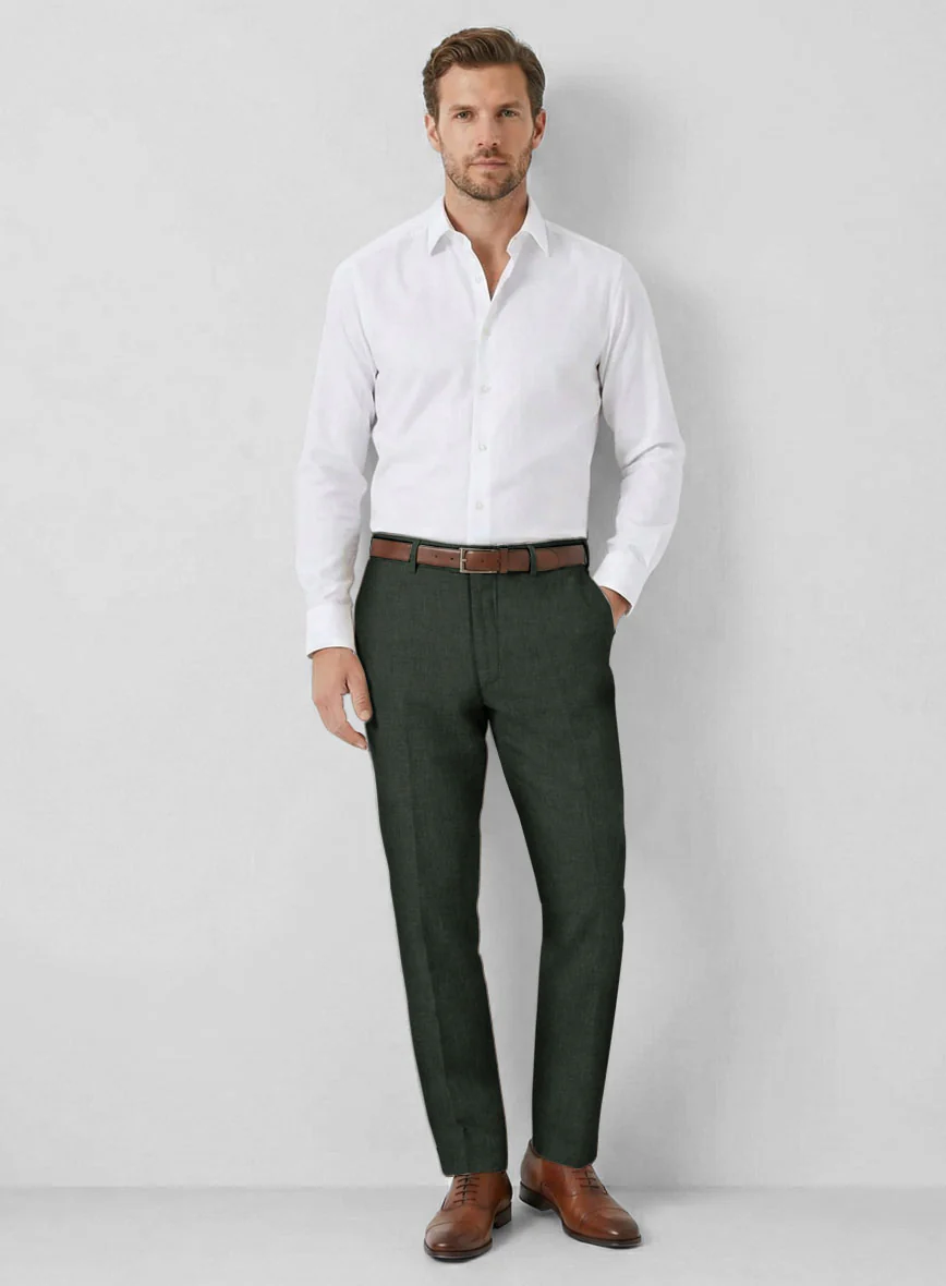Solbiati Art Du Lin Palm Green Linen Pants - Image 3