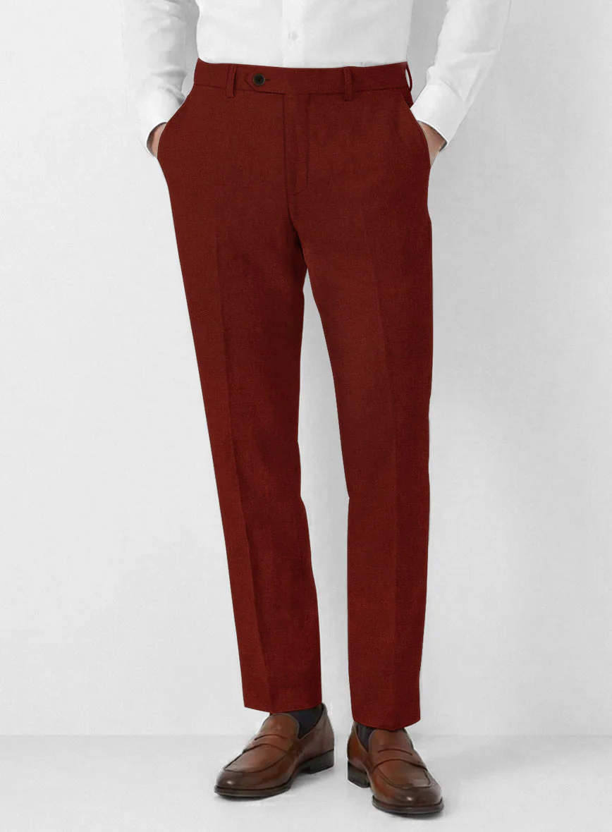 Solbiati Art Du Lin Rustic Red Linen Pants