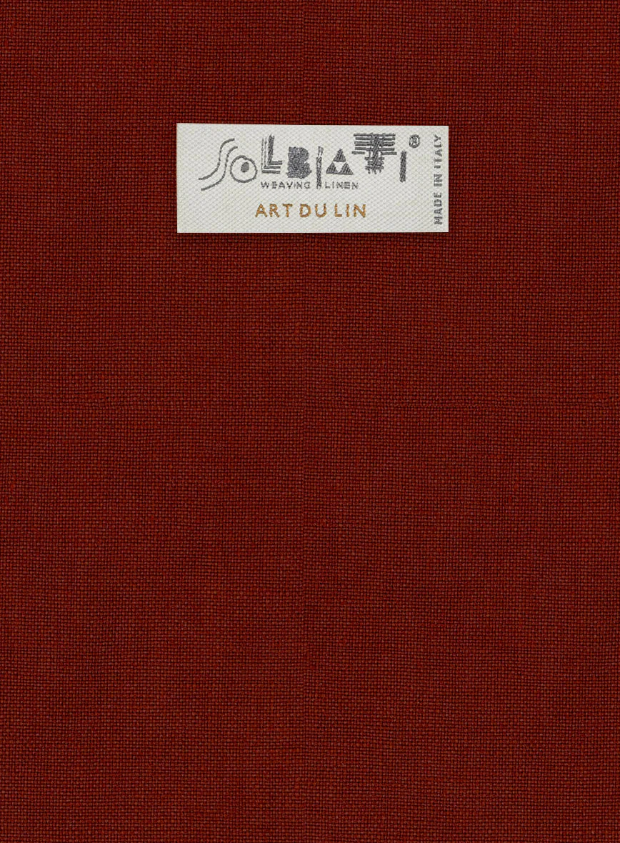 Solbiati Art Du Lin Rustic Red Linen Pants - Image 4