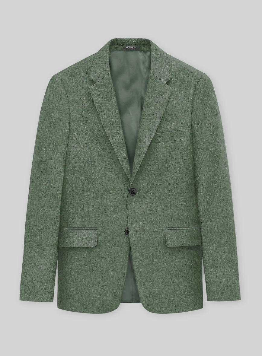 Solbiati Art Du Lin Sage Green Linen Jacket - Image 2