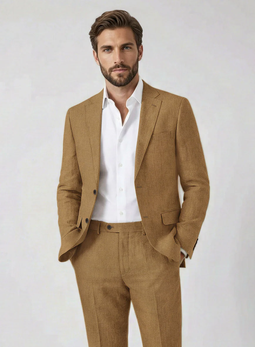 Solbiati Art Du Lin Tan Linen Suit - Image 4