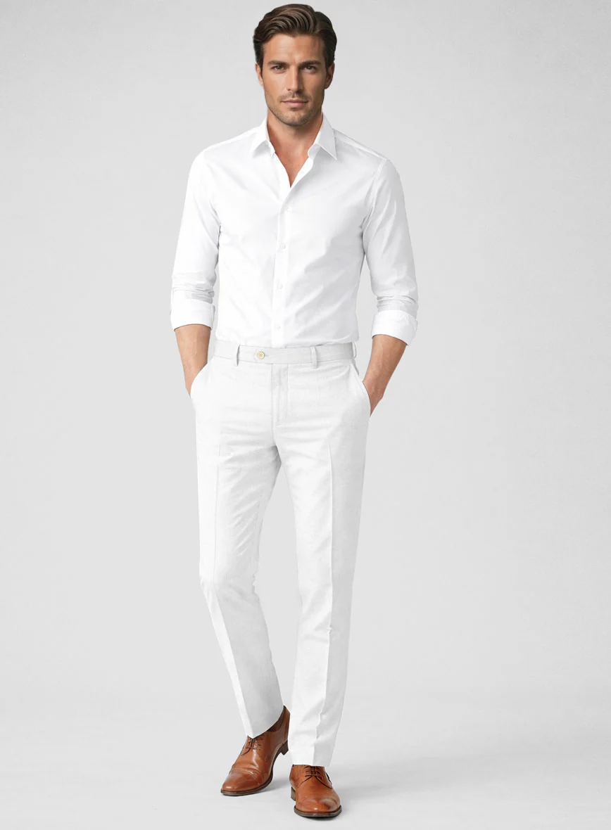 Solbiati Art Du Lin White Linen Pants - Image 3