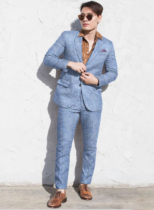 Solbiati Artic Blue Linen Suit - Image 2
