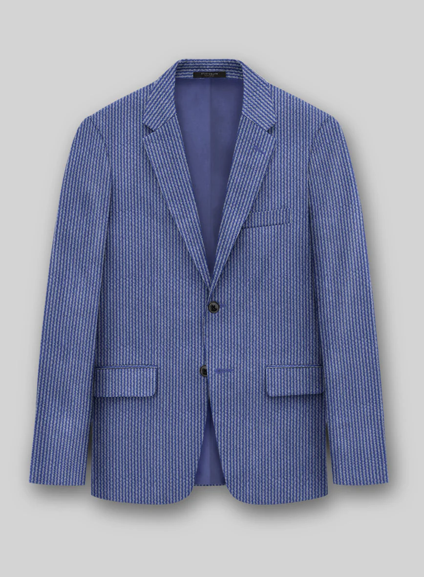 Solbiati Azure Blue Seersucker Jacket