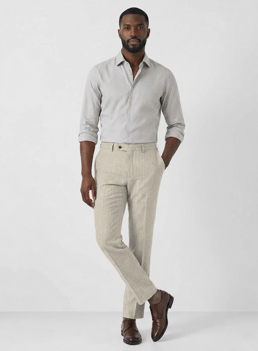 Solbiati Barn Beige Stripe Linen Suit - Image 7