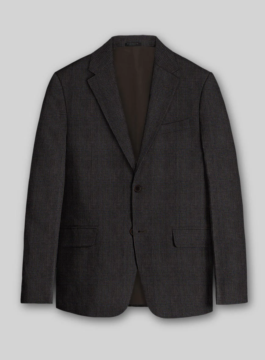Solbiati Blue Brown Check Linen Suit - Image 3
