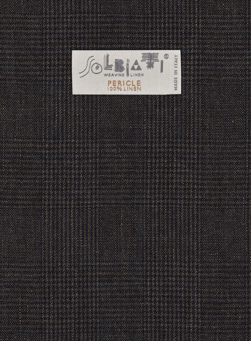 Solbiati Blue Brown Check Linen Suit - Image 8