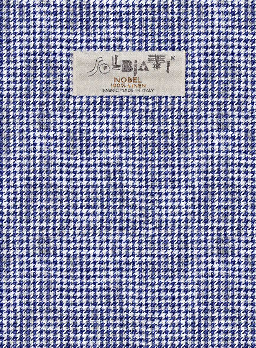 Solbiati Blue Houndstooth Linen Jacket - Image 2