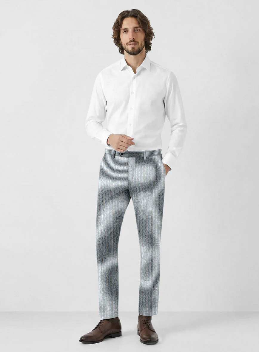Solbiati Blue Seersucker Pants - Image 3