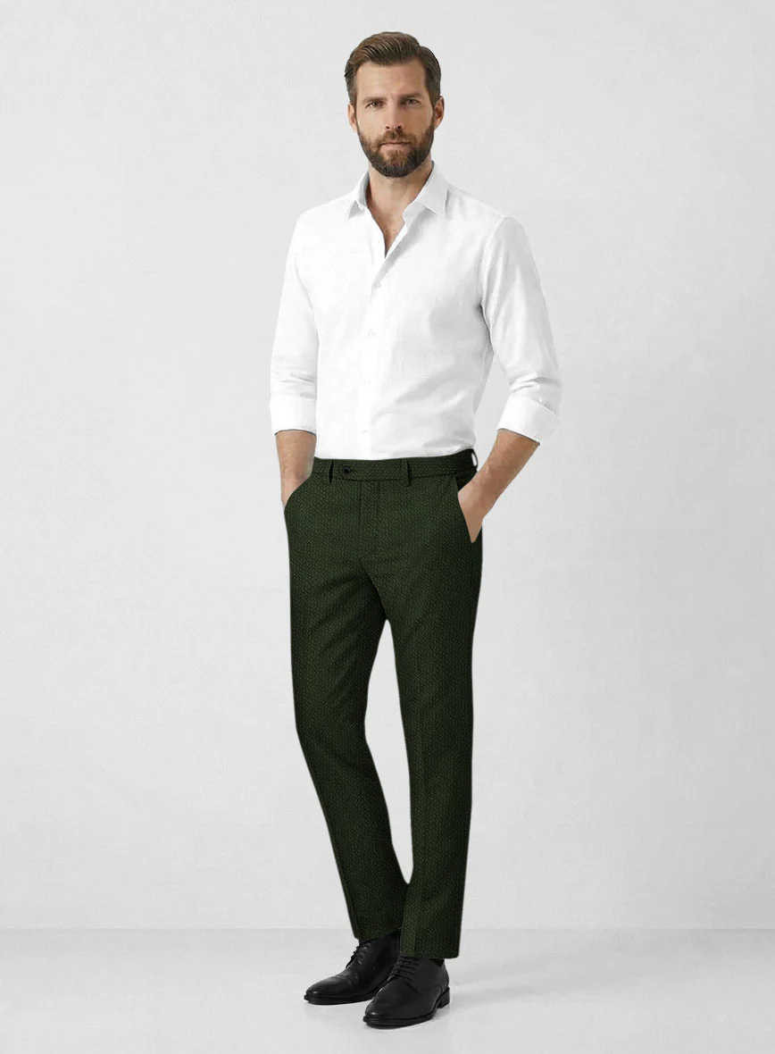 Solbiati Bottle Green Seersucker Pants - Image 3