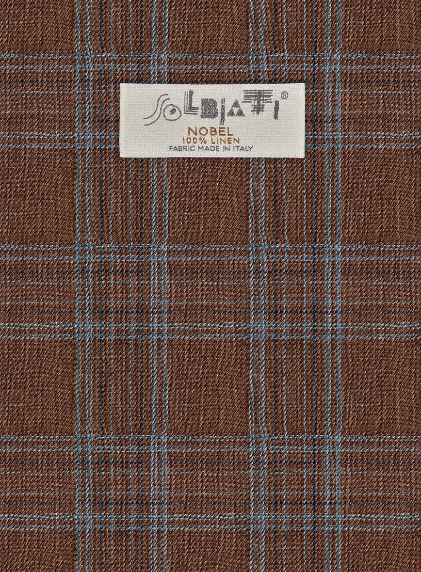 Solbiati Brown Square Linen Pants - Image 3