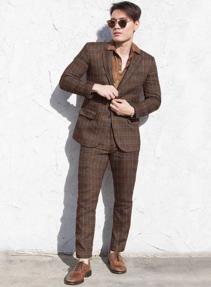 Solbiati Brown Square Linen Suit - Image 2