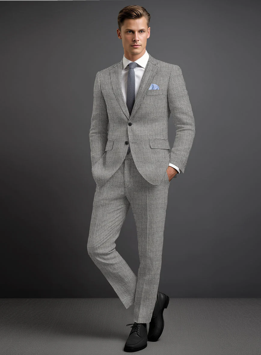 Solbiati BW Houndstooth Linen Suit - Image 2