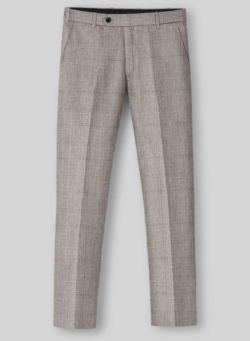 Solbiati Carre Brown Glen Linen Pants - Image 2