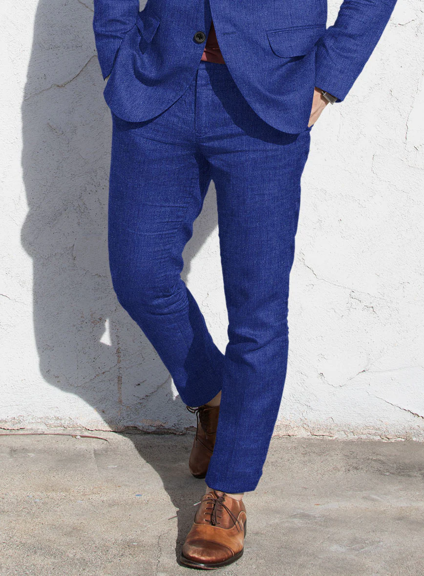 Solbiati Cobalt Blue Linen Pants - Image 2