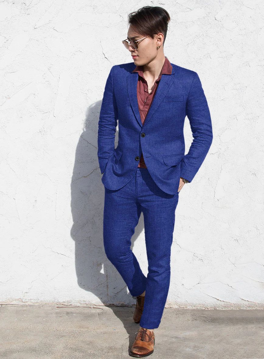Solbiati Cobalt Blue Linen Suit - Image 2