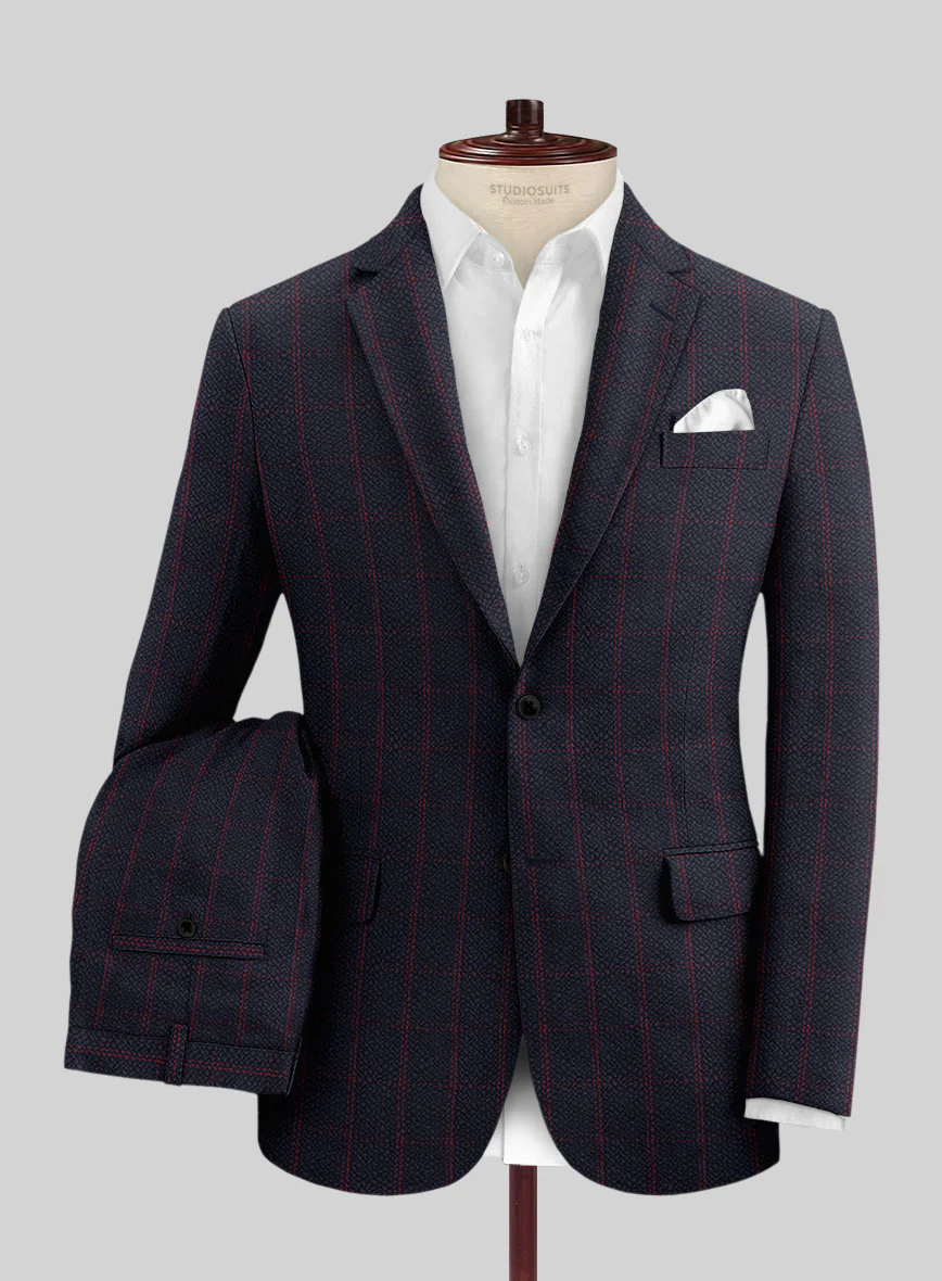 Solbiati Dark Blue Checks Seersucker Suit - Image 3