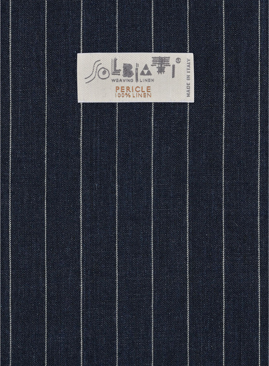 Solbiati Dark Blue Stripe Linen Suit - Image 7