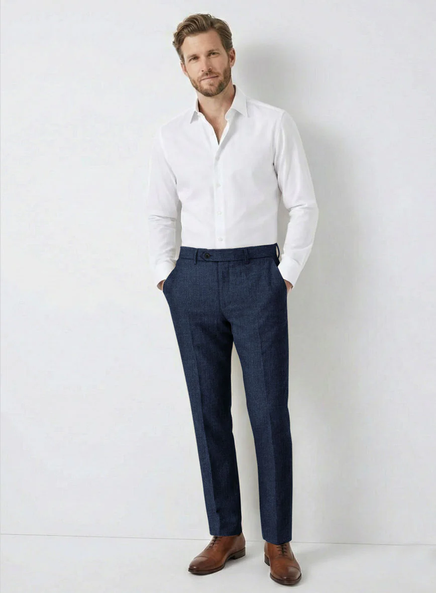 Solbiati Denim Dark Blue Linen Pants - Image 3