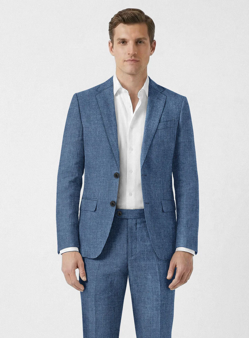 Solbiati Denim Mid Blue Linen Jacket - Image 2