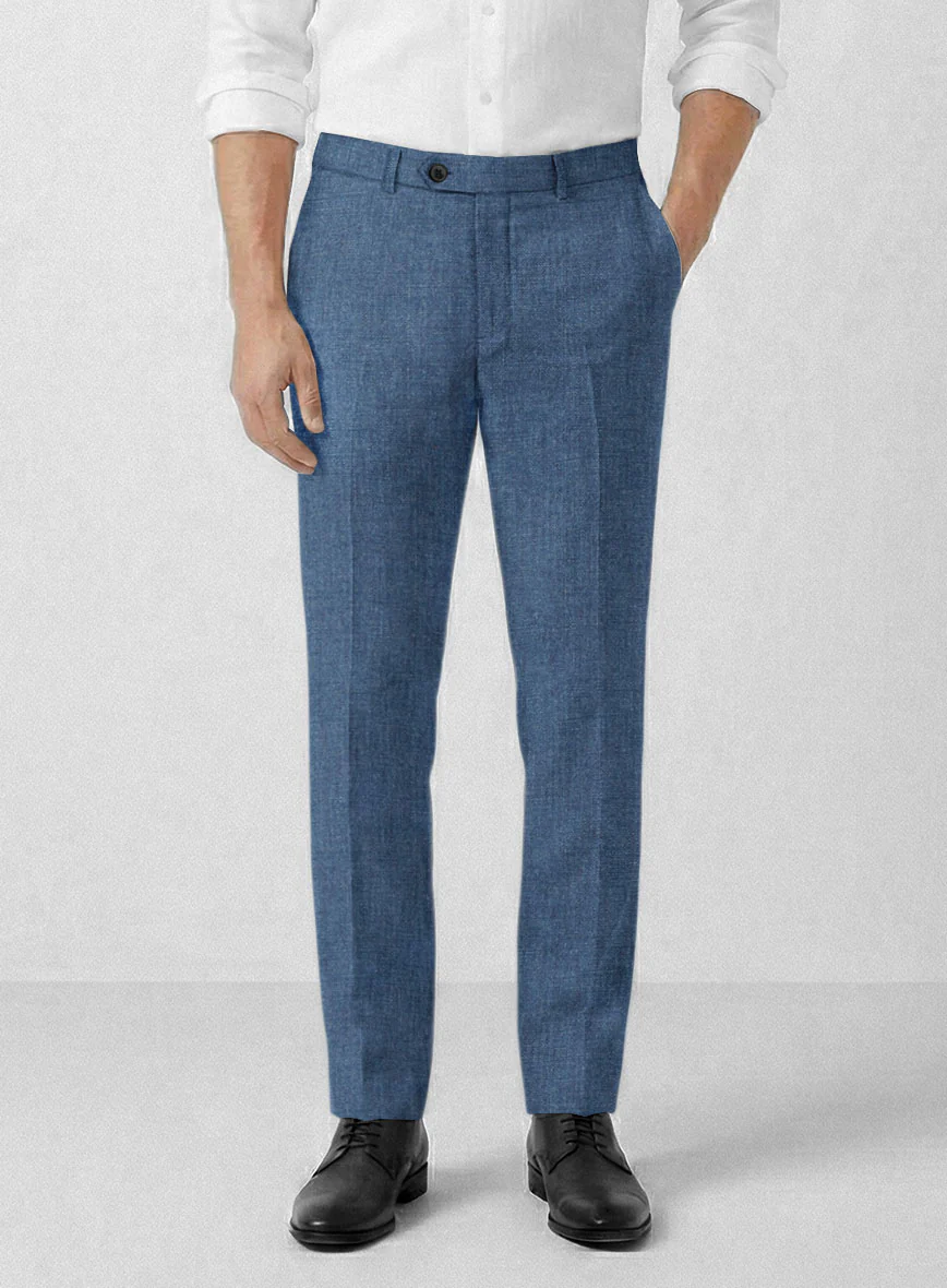Solbiati Denim Mid Blue Linen Pants