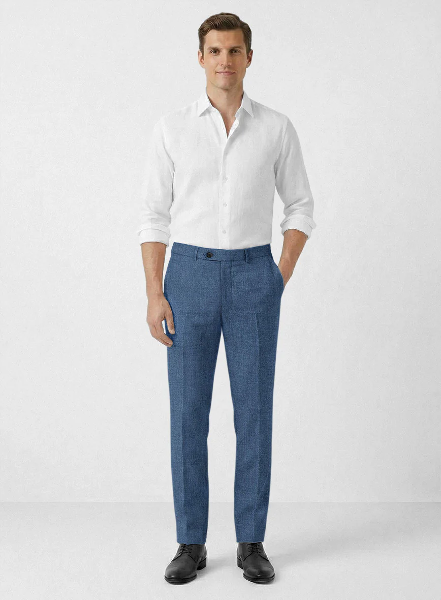Solbiati Denim Mid Blue Linen Pants - Image 3