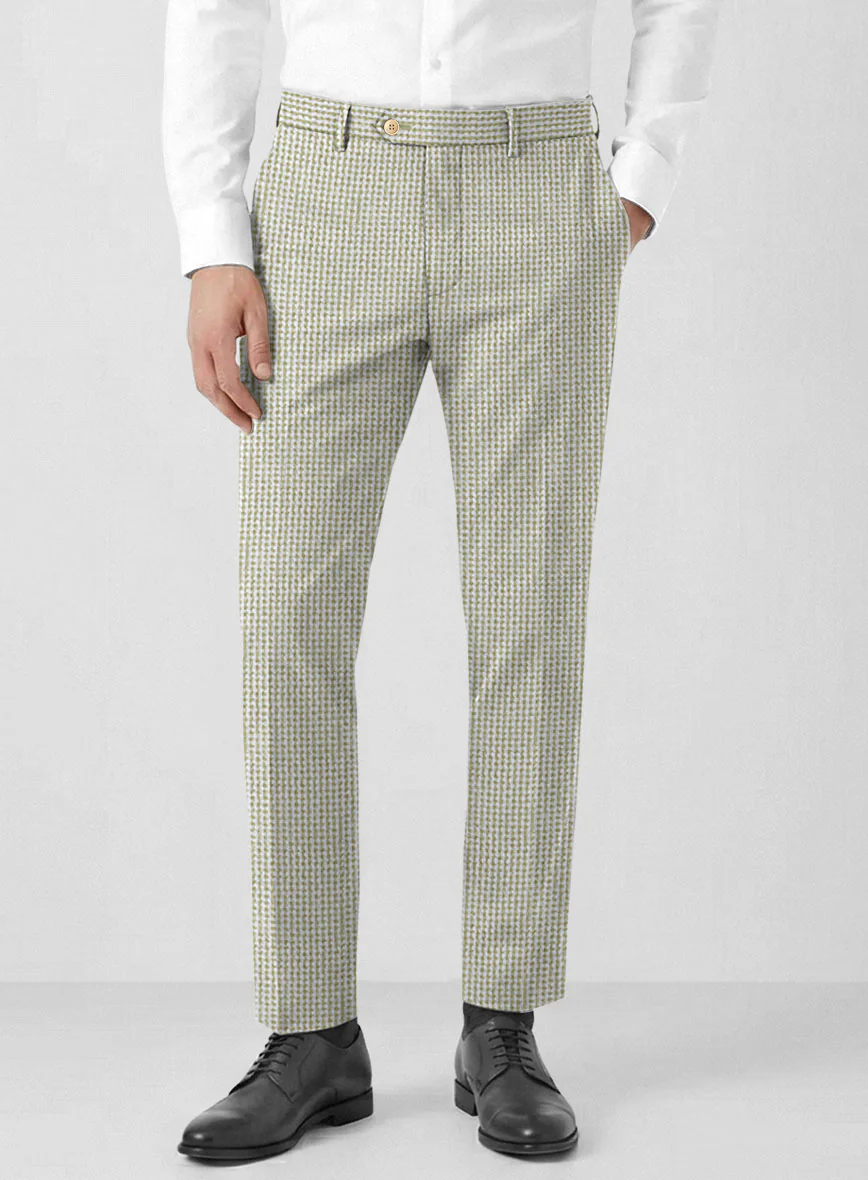 Solbiati Gingham Beige Seersucker Pants