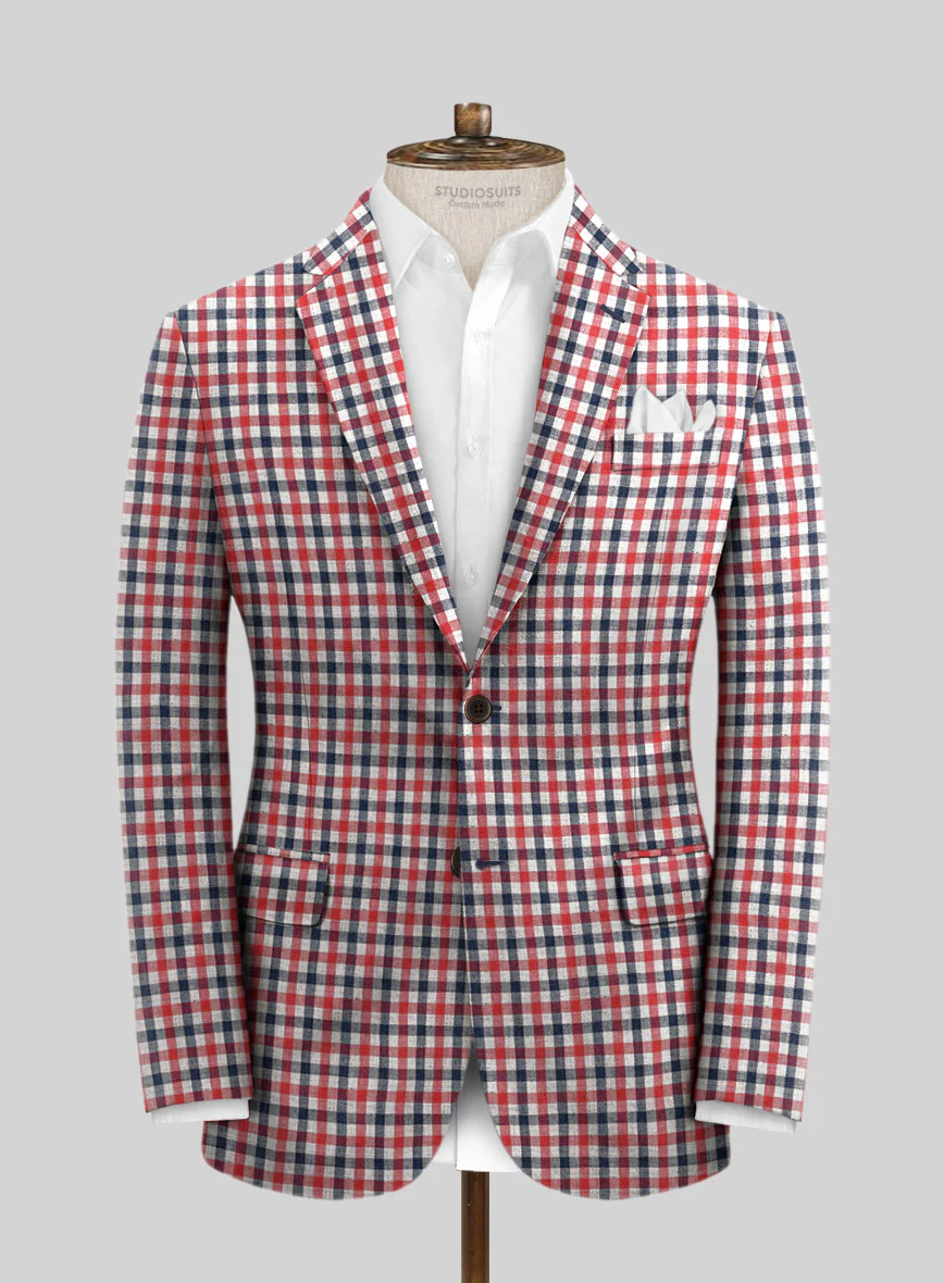 Solbiati Gingham Checks Linen Jacket
