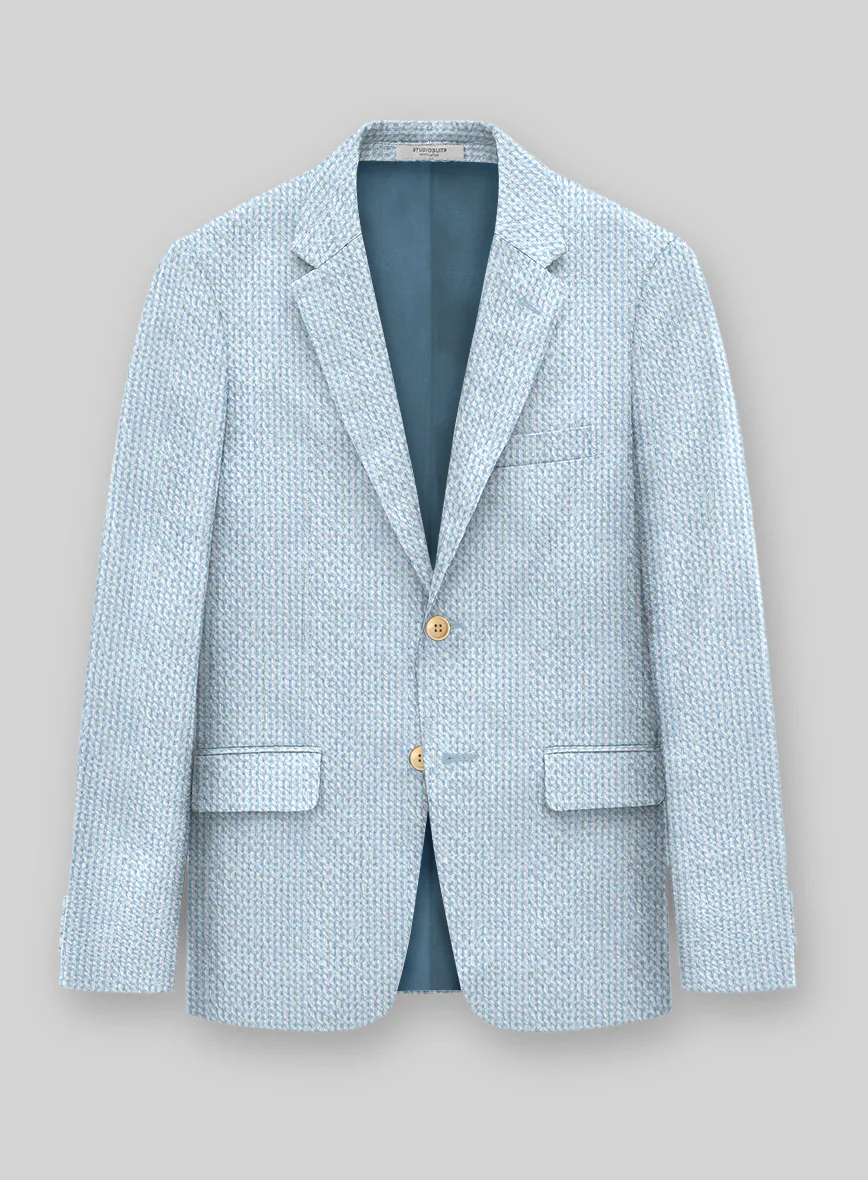 Solbiati Gingham Light Blue Seersucker Jacket