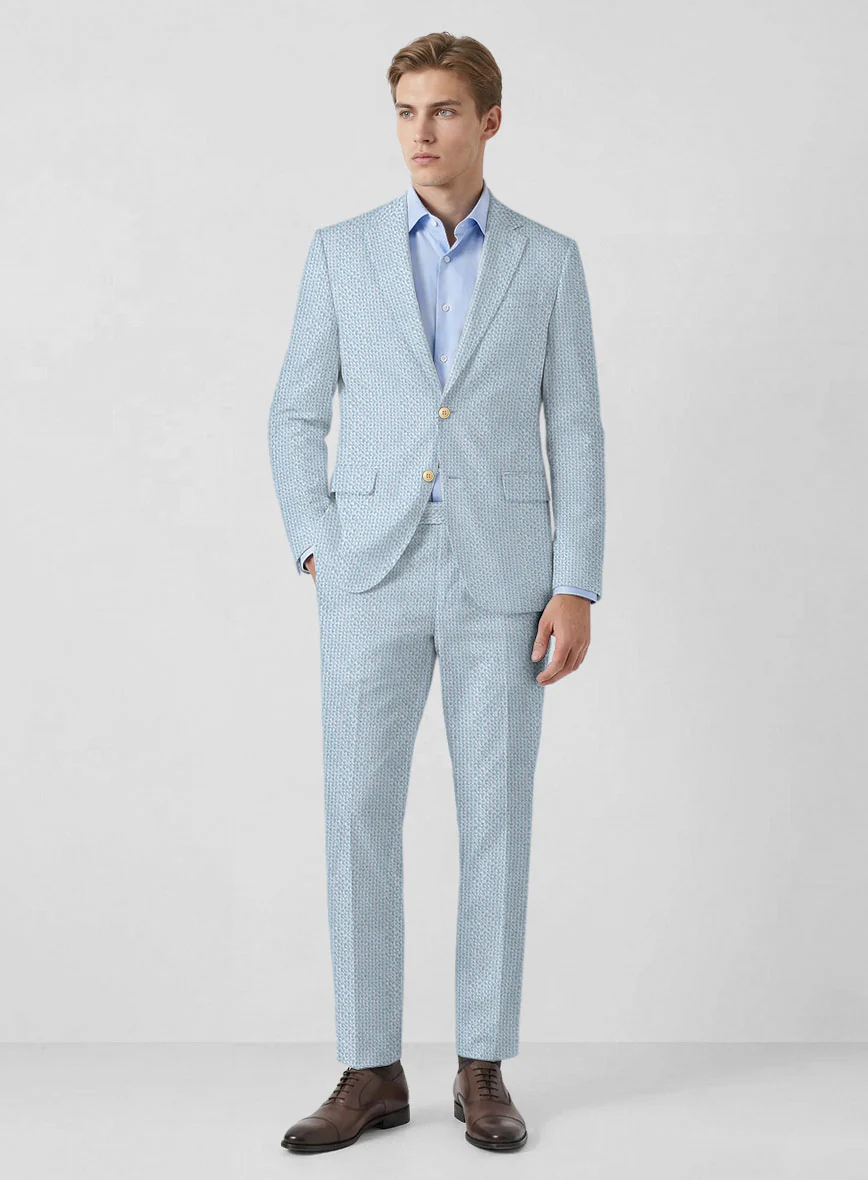 Solbiati Gingham Light Blue Seersucker Suit