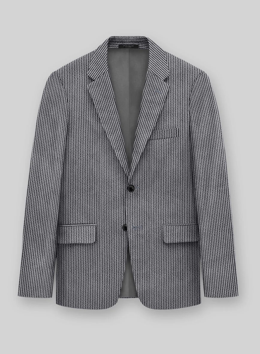 Solbiati Gray Blue Seersucker Jacket