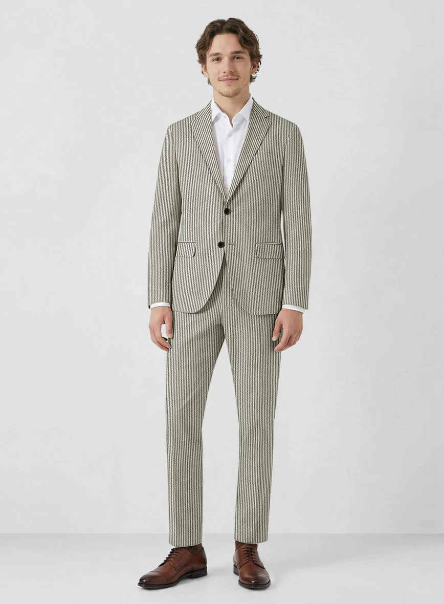 Solbiati Gray Seersucker Suit