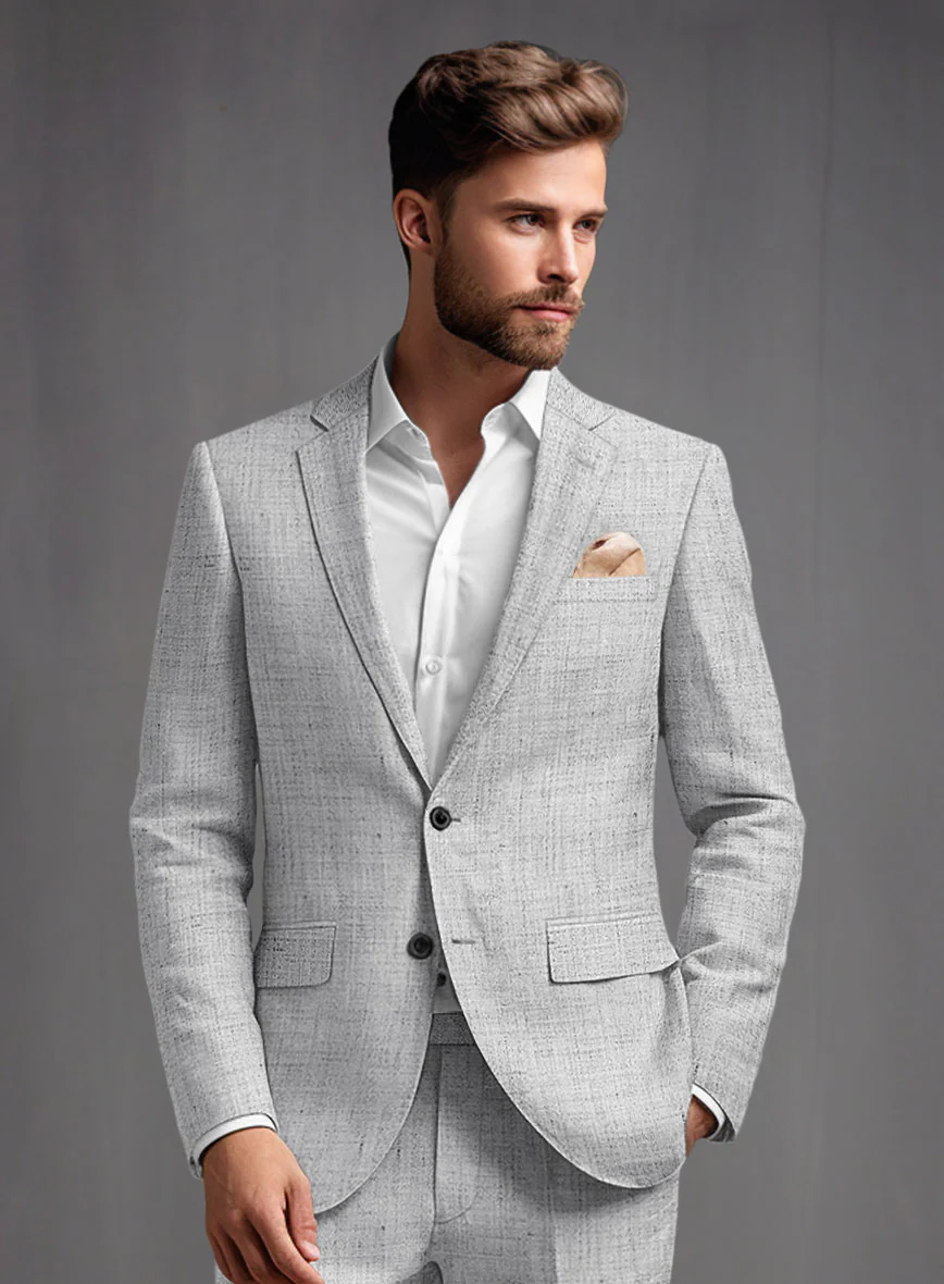 Solbiati Haze Gray Linen Jacket - Image 2