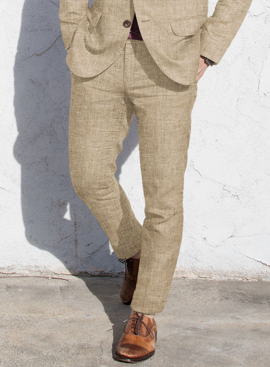 Solbiati Herringbone Beige Linen Suit - Image 4