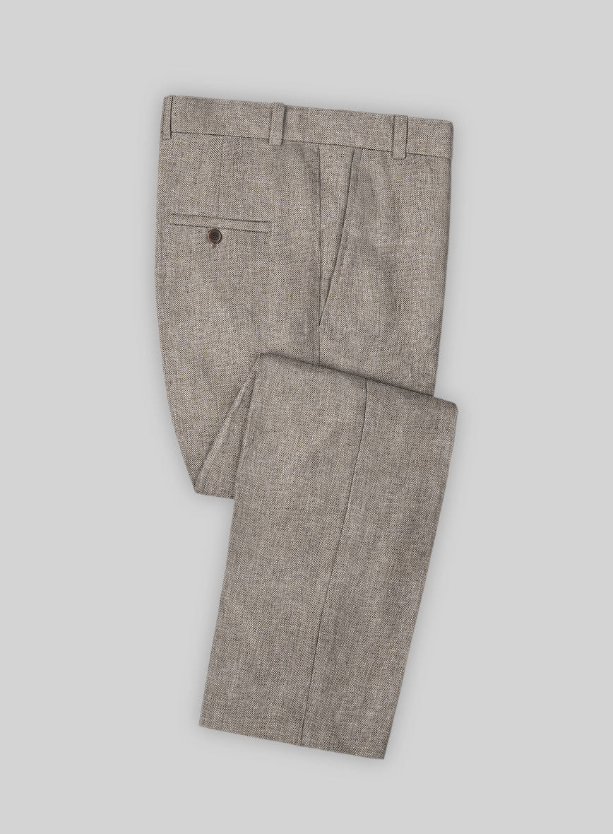 Solbiati Herringbone Brown Linen Suit - Image 5