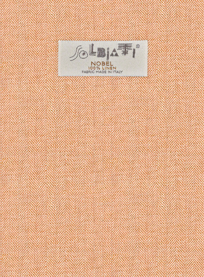 Solbiati Herringbone Orange Linen Jacket - Image 2