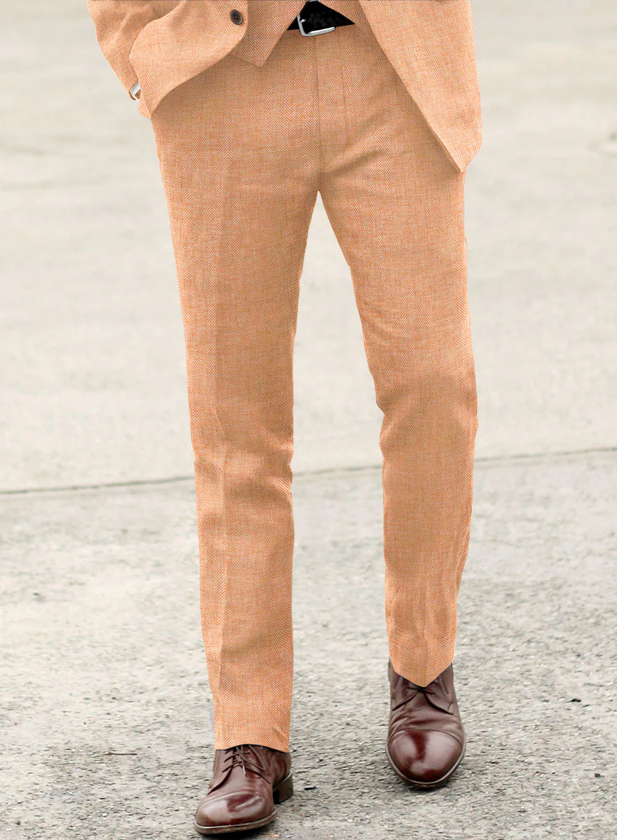 Solbiati Herringbone Orange Linen Suit - Image 4
